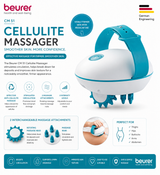 Beurer CM 51 anti-cellulite body massager, white handheld skin-firming device