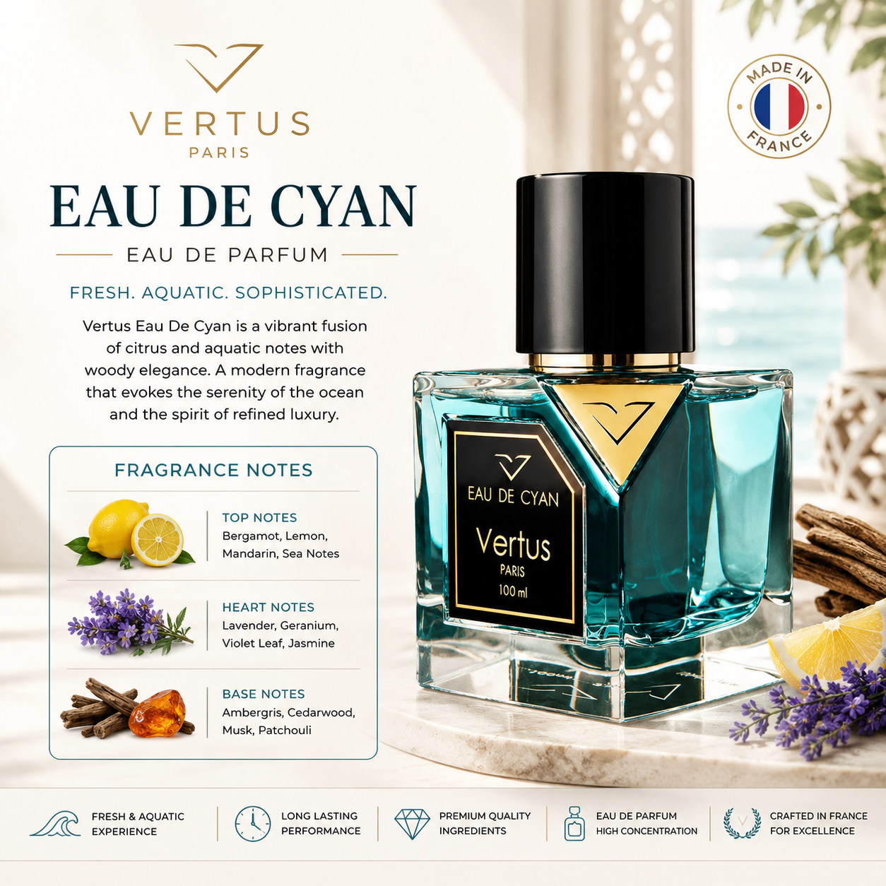 VERTUS EAU DE CYAN EDP 100 ML