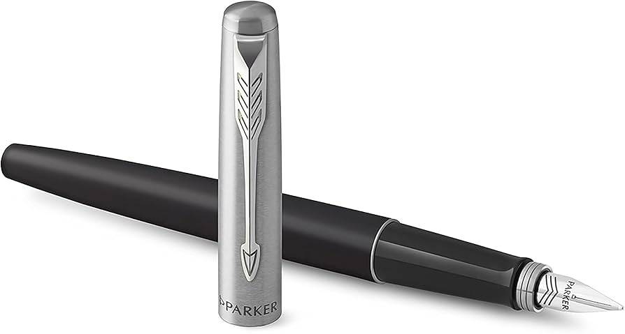 Parker Jotter Core Fountain Pen – Bond Street Black with Chrome Trim | Premium Fountain Pen