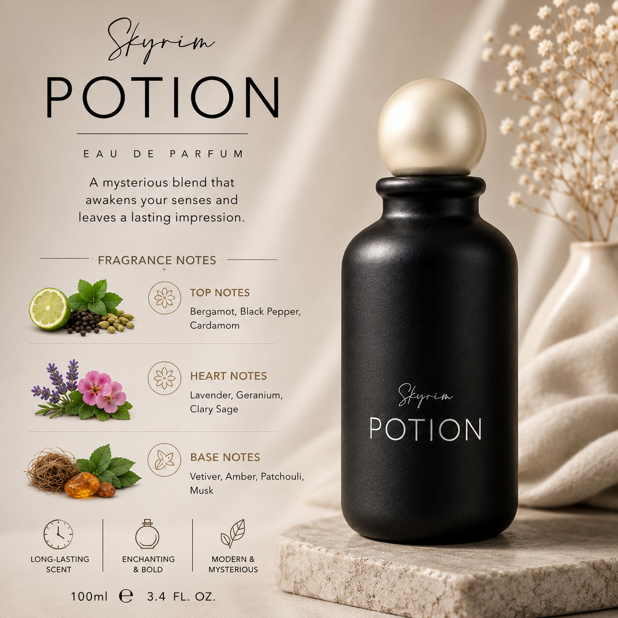 Potion Skyrim Eau De Parfum 100ml – Unisex Aromatic Oriental