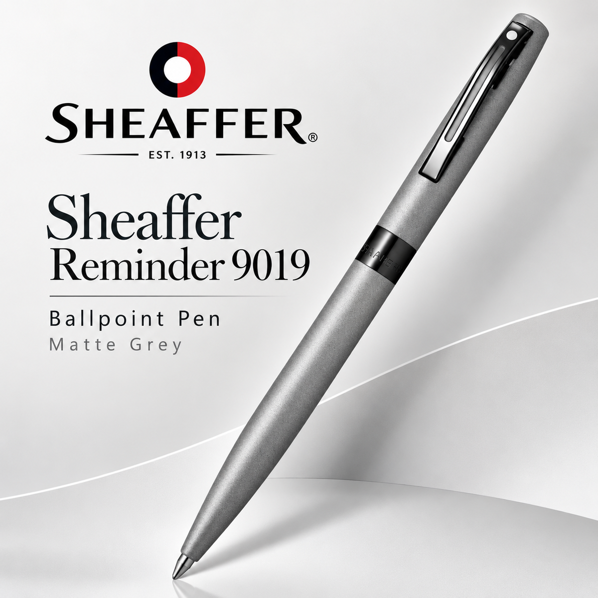 Sheaffer Reminder 9019 Ballpoint Pen — Matte Grey | Black PVD Trim