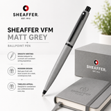 Sheaffer VFM 9424 Ballpoint Pen — Matte Grey | Black PVD Trim