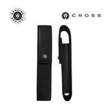 CROSS 2-Piece Gift Set – Leather Single Pen Case with Flap & Saffiano Leather 8CC Slim Bifold Wallet – Black