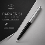 Parker 51 Chrome Trim Black Ballpoint Pen
