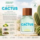 Benetton Masculino Cactus EDT 100ml, men's fragrance bottle