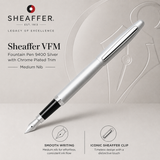 Sheaffer VFM Fountain Pen 9400 Silver with Chrome Plated Trim | Medium Nib