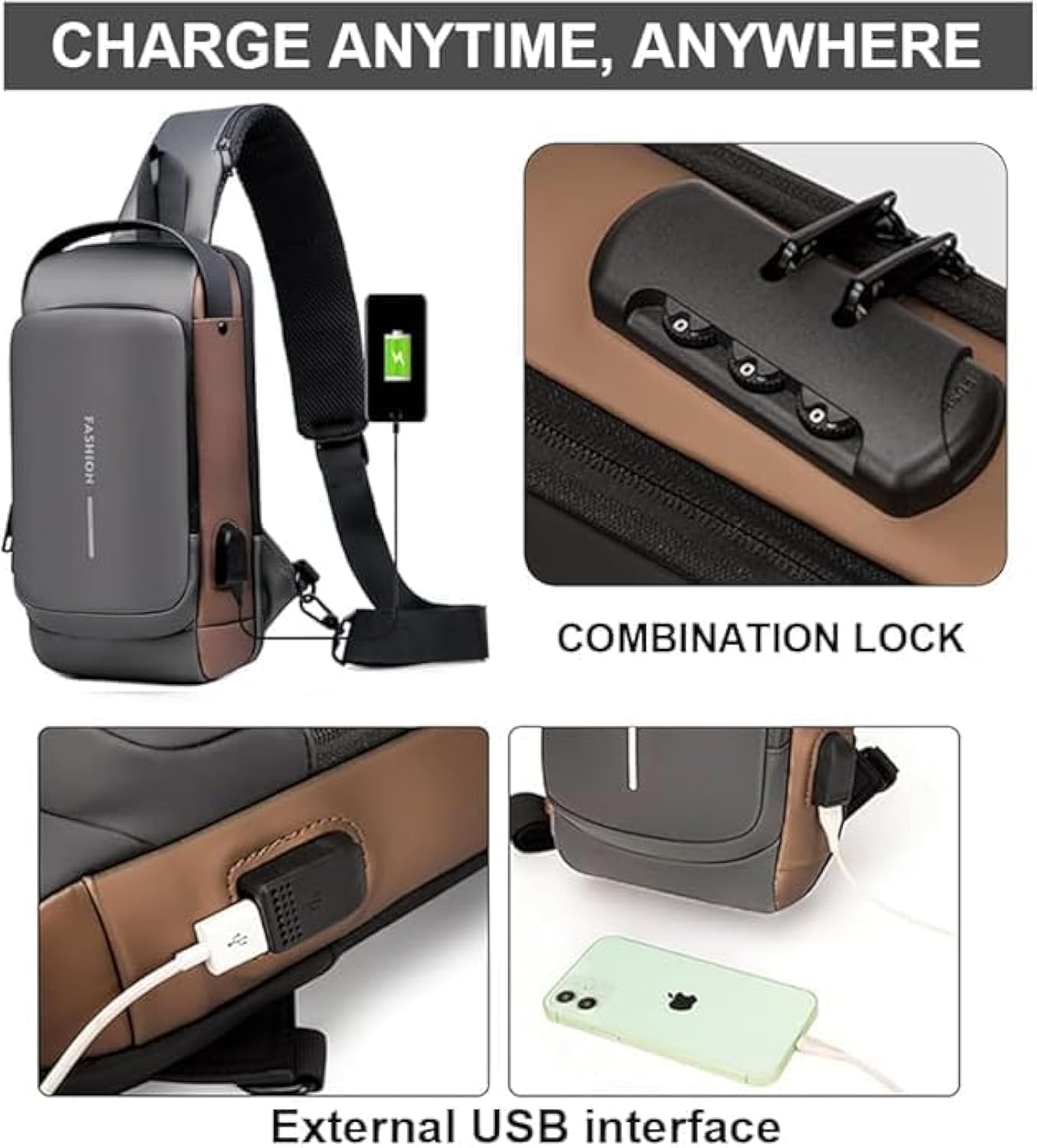 Anti-Theft Chest Crossbody Bag | Secure Travel Sling for Hajj & Umrah, Passport & Mobile Safe
