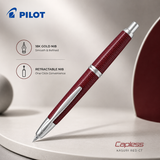 Pilot Capless Vanishing Point Fountain Pen – Kasuri Red CT (18K Gold Nib)