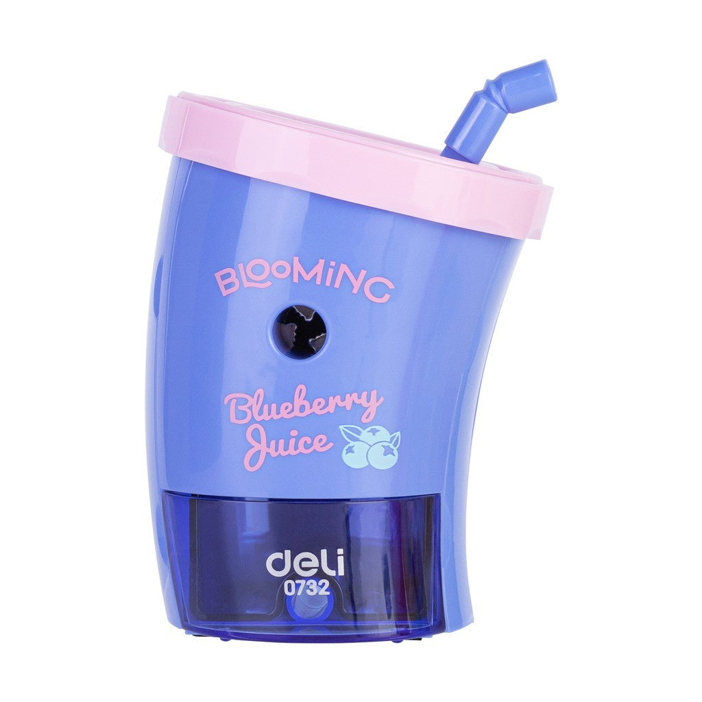 Deli E0732 Blueberry Rotary Pencil Sharpener | Manual Hand-Crank Pencil Sharpener