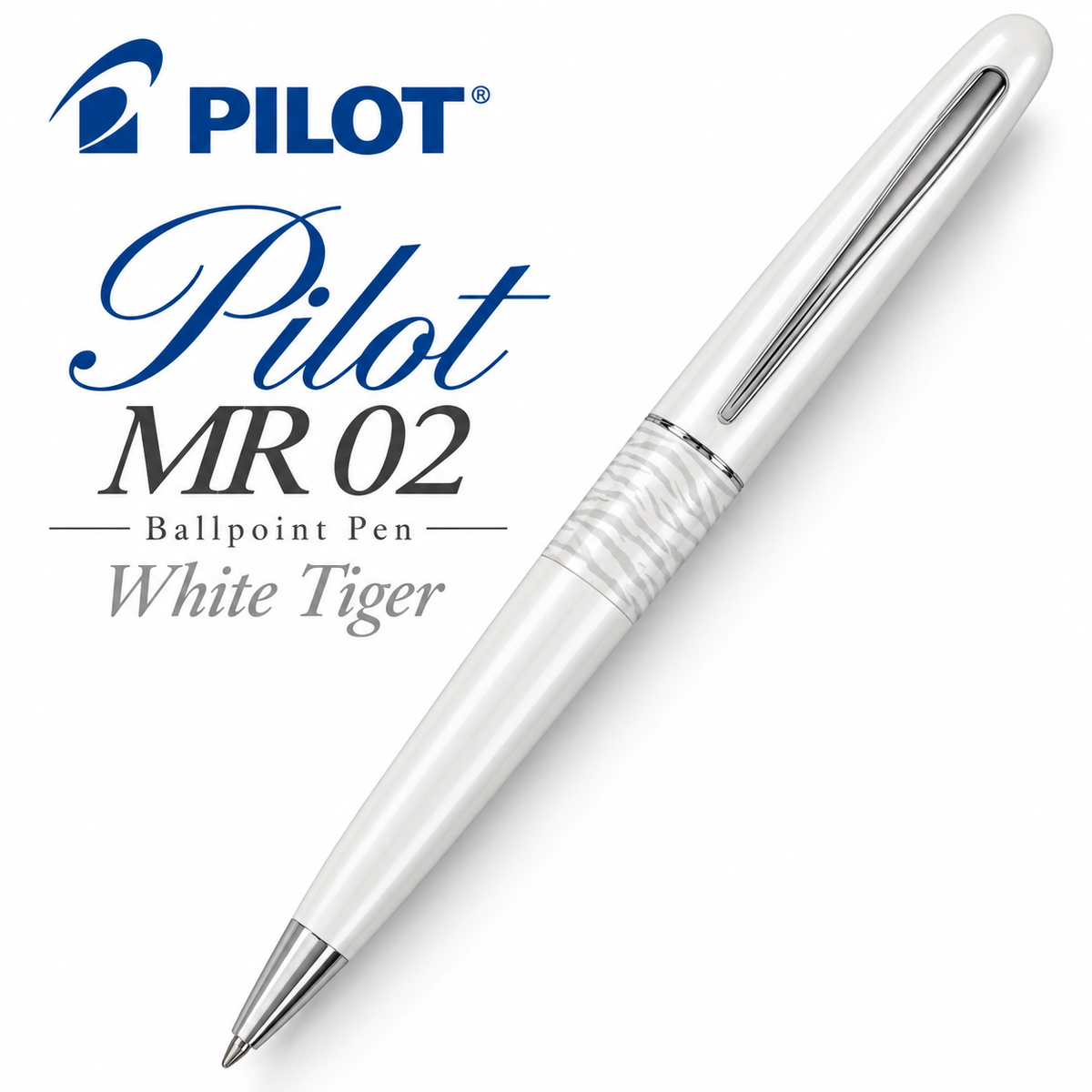 Pilot MR 02 Ballpoint Pen – White Tiger