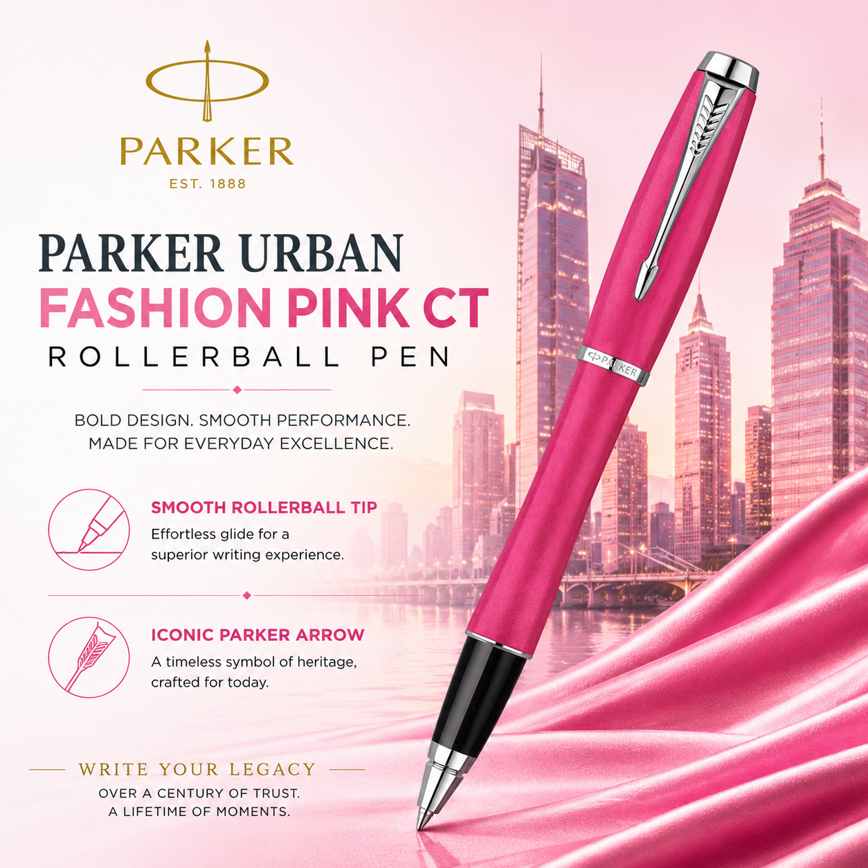 Parker Urban Fashion Pink CT Rollerball Pen