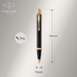 Parker IM Premium Ballpoint Pen – Black Lacquer with Gold Trim | Premium Ballpoint Pen