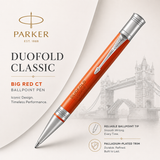 Parker Duofold Classic Big Red CT Ballpoint Pen – Palladium-Plated Trim
