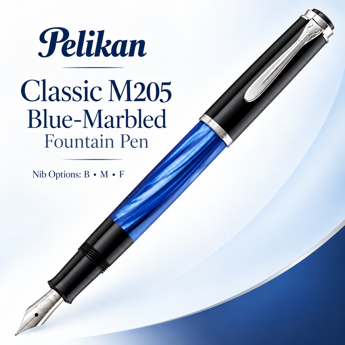 Pelikan Classic M205 Blue-Marbled Fountain Pen