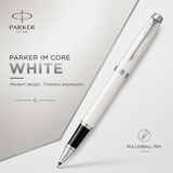 Parker IM Core Rollerball Pen – White | Chrome Trim