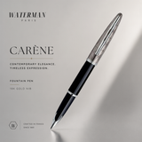Waterman Carène Fountain Pen – Contemporary Black & Gunmetal (18K Gold Nib)