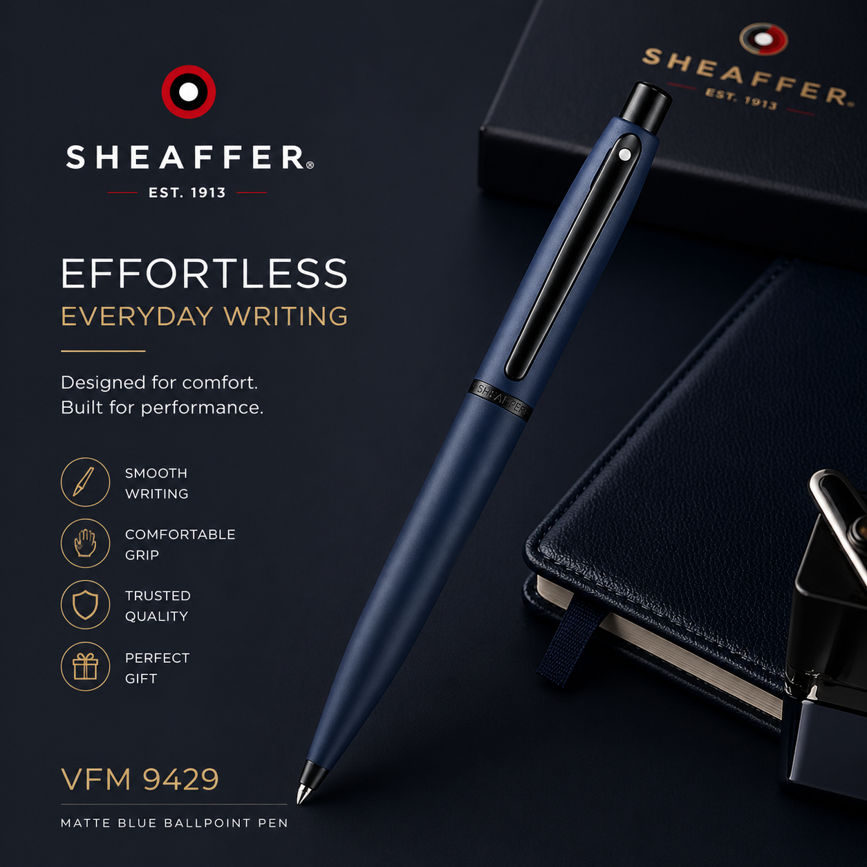 Sheaffer VFM 9429 Matte Blue Ballpoint Pen