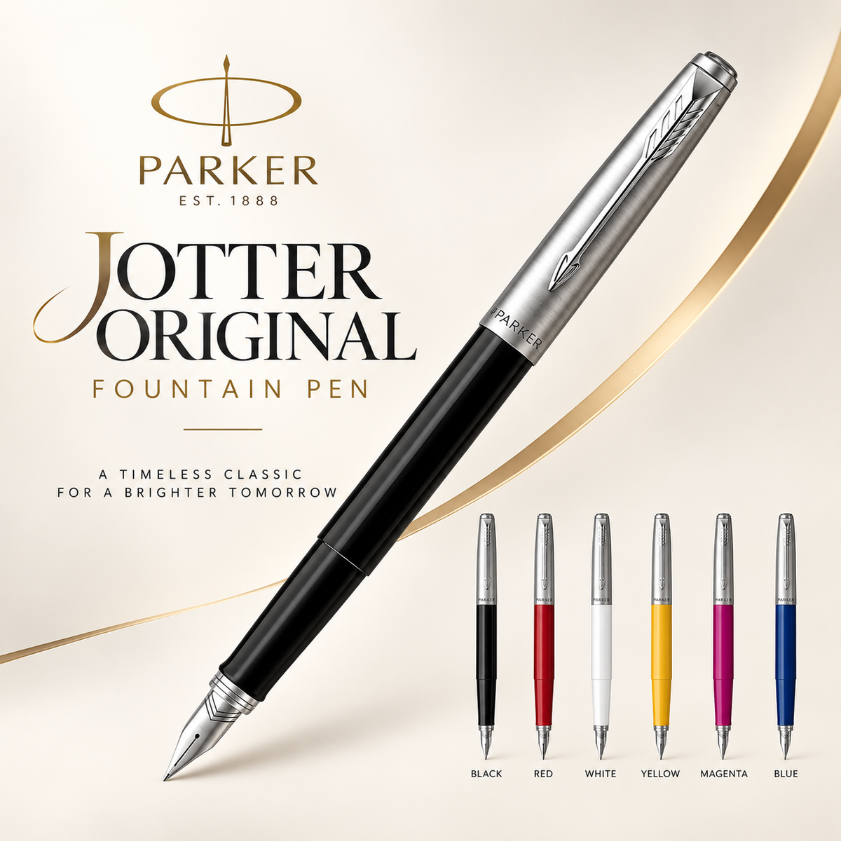 Parker Jotter Original Fountain Pen – 6 Colours | Stainless Steel