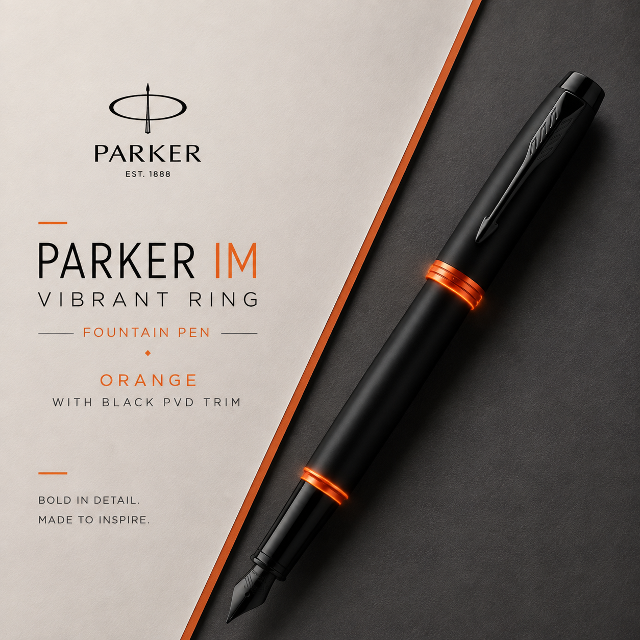 Parker IM Vibrant Ring Fountain Pen – Orange | Premium Fountain Pen