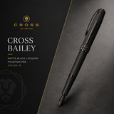 Cross Bailey Matte Black Lacquer Fountain Pen – AT0456-19
