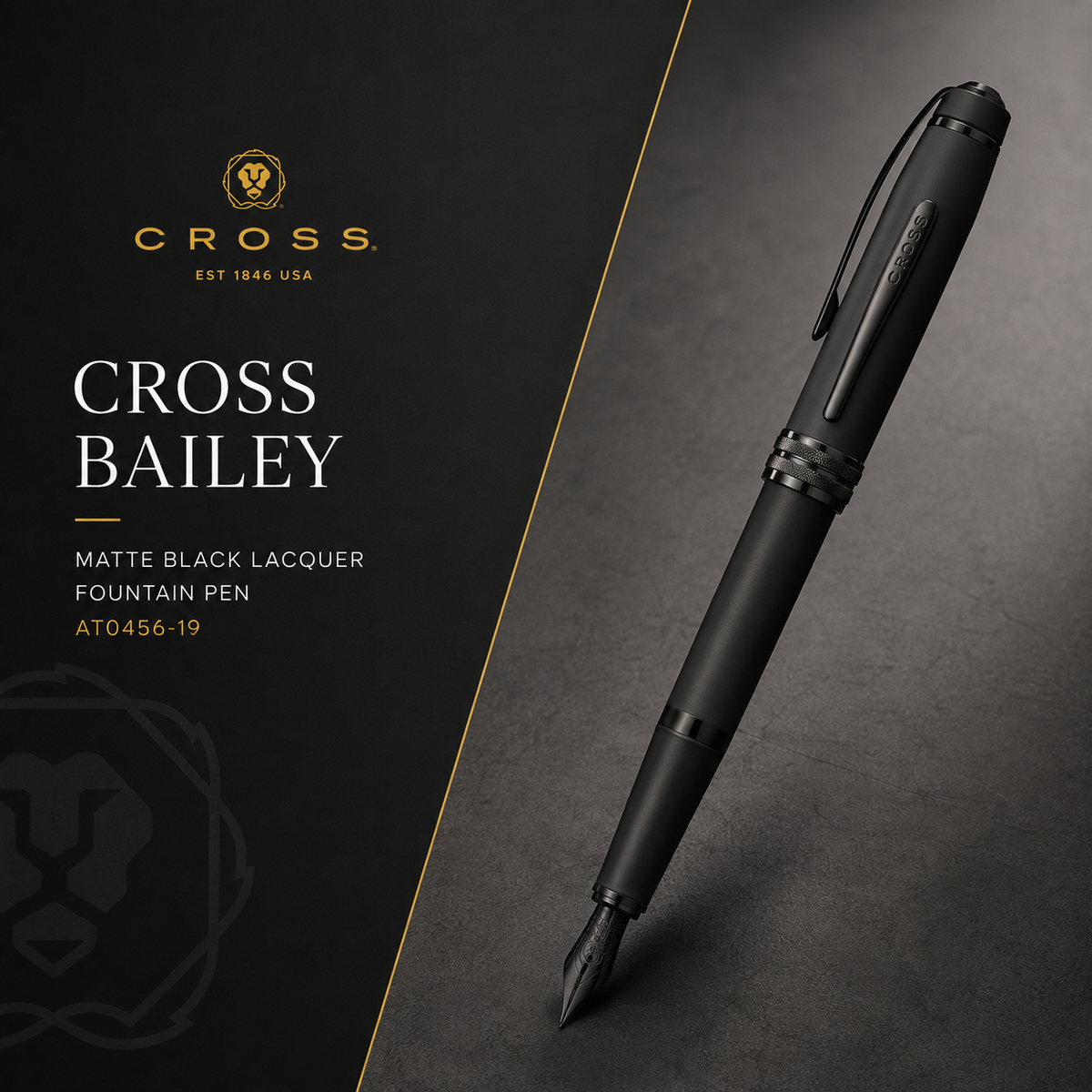 Cross Bailey Matte Black Lacquer Fountain Pen – AT0456-19