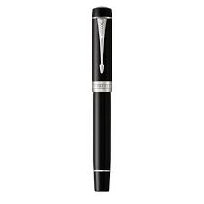 Parker Duofold Classic Black Fountain Pen – 18K Gold Nib | 23K Gold Trim