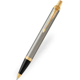 Parker IM Premium Ballpoint Pen – Brushed Metal with Gold Trim | Premium Ballpoint Pen