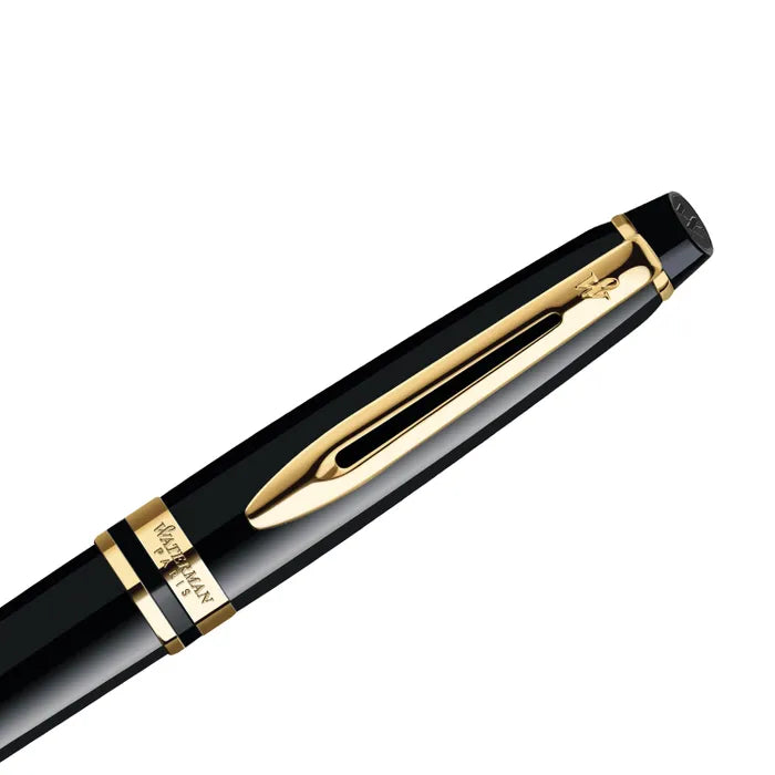Waterman Expert Rollerball Pen – Black with Gold Trim
