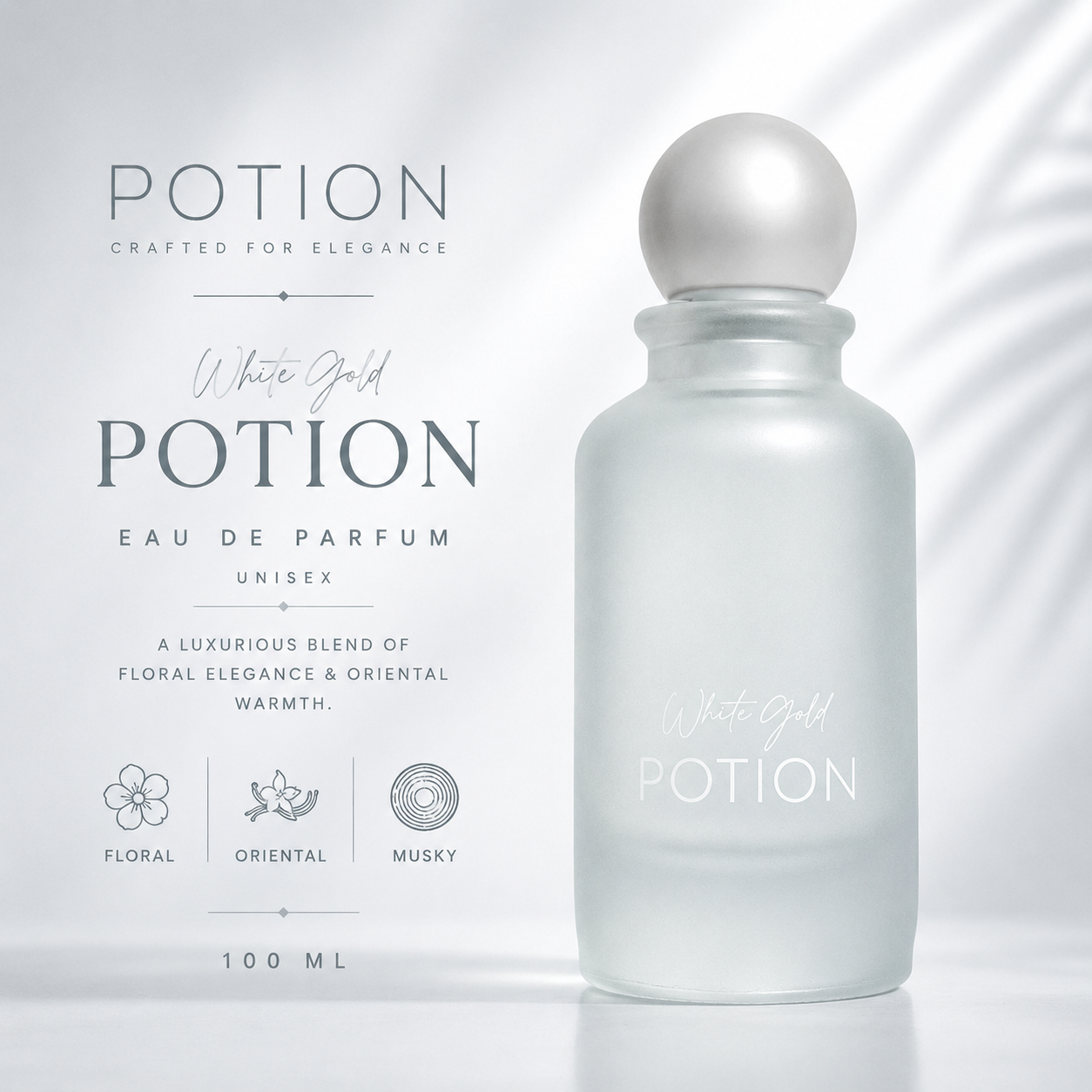 Potion White Gold Eau De Parfum 100ml – Unisex Floral Oriental