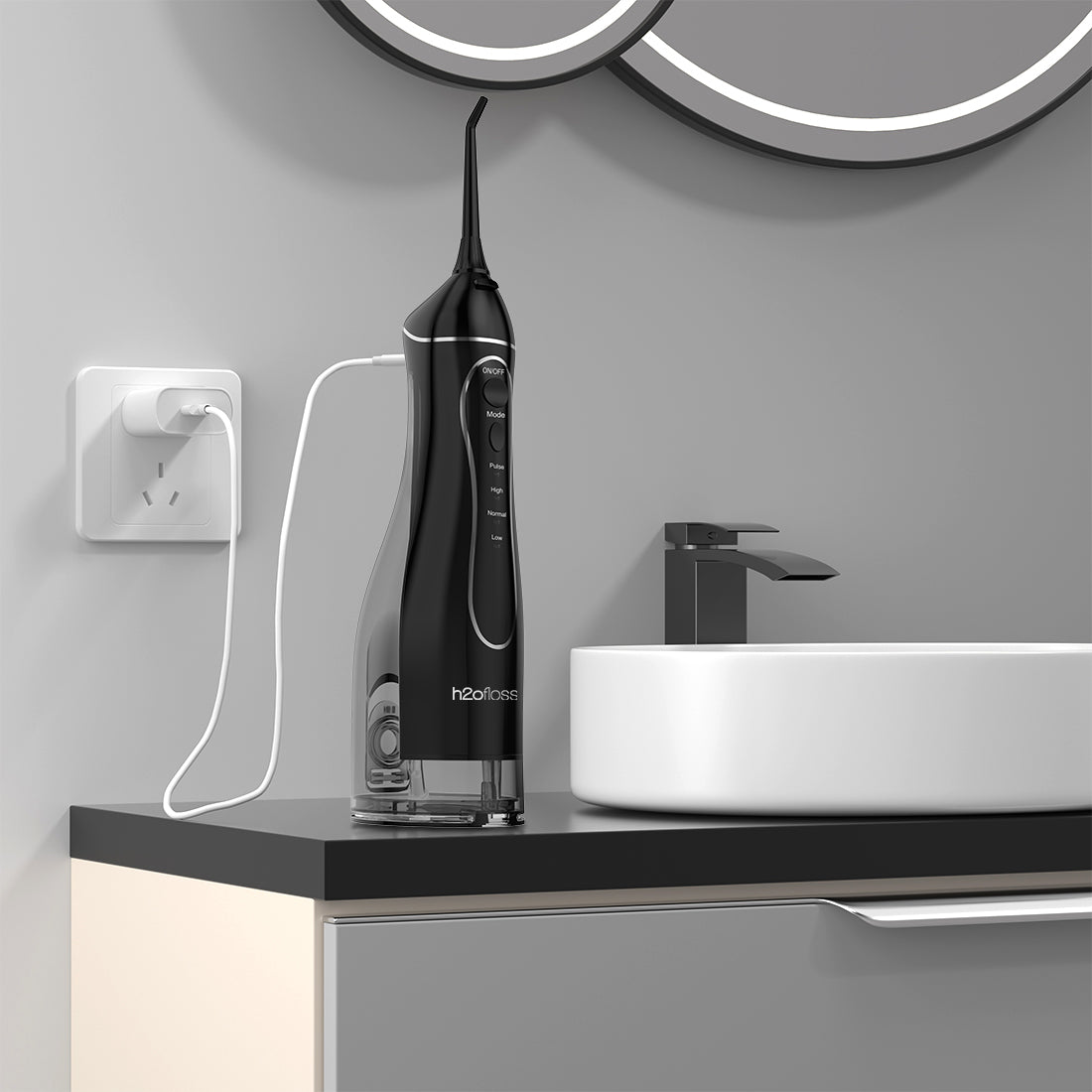 H2OFloss BT-02 Water Flosser – Cordless Oral Irrigator | USB-C Rechargeable