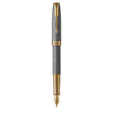 Parker Sonnet Ciselé Sterling Silver Gold Trim Fountain Pen 18 K Gold Nib