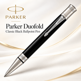 Parker Duofold Classic Black Ballpoint Pen – Palladium Trim