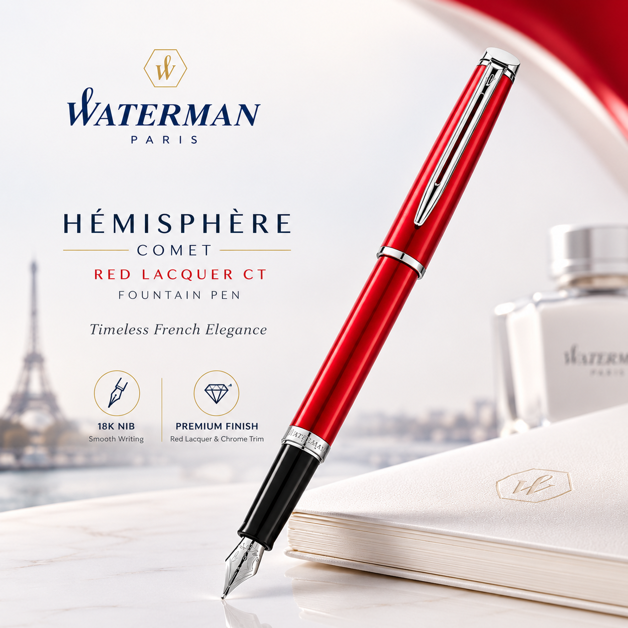 Waterman Hémisphère Comet Red Lacquer CT Fountain Pen