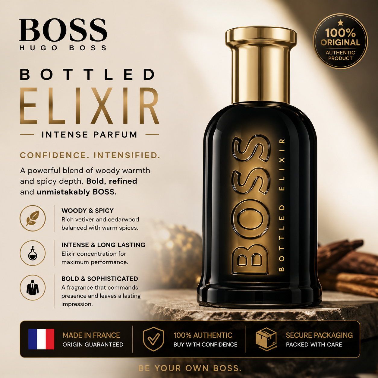 Hugo Boss Bottled Elixir Intense Parfum EDP for Men 100ml | Woody Spicy