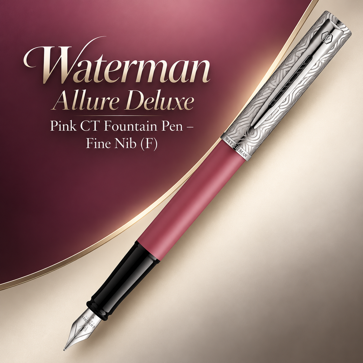 Waterman Allure Deluxe Pink CT Fountain Pen – Fine Nib (F)