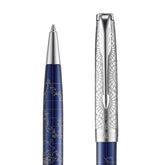 Parker Sonnet SE Atlas Ballpoint Pen – Blue Silver | 18K Gold Nib (Medium)
