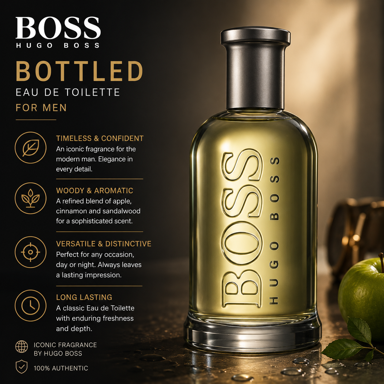 Hugo Boss Bottled EDT for Men 100ml | Classic Woody Aromatic Perfume
