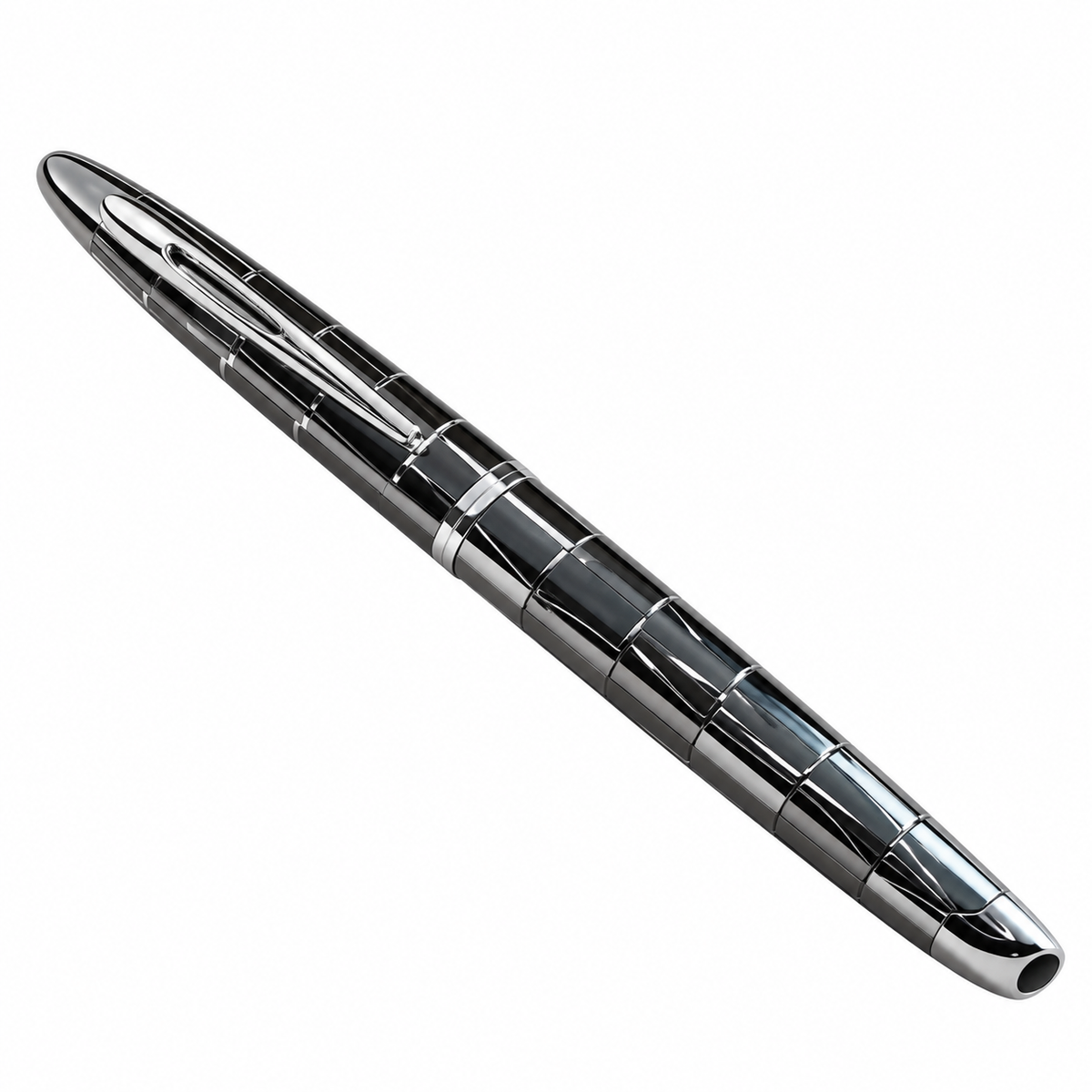 Waterman Carène Contemporary Gunmetal ST Fountain Pen – 18K Solid Gold Rhodium-Plated Medium Nib