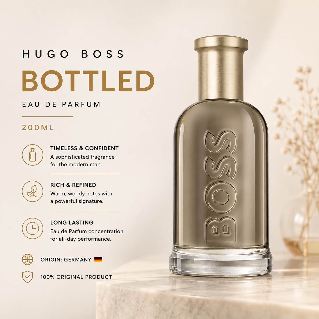 Hugo Boss Bottled EDP 200ml – Men's Eau de Parfum