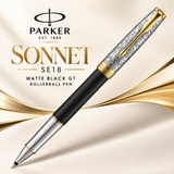 Parker Sonnet SE18 Matte Black GT Rollerball Pen