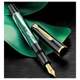 Pelikan Classic M200 Fountain Pen – Green-Marbled | Medium Nib