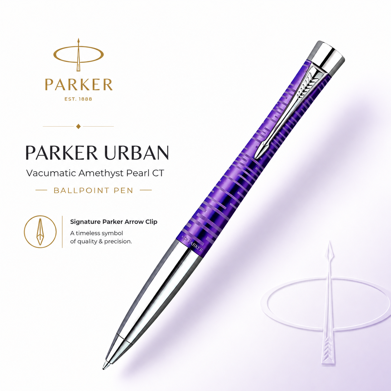 Parker Urban Premium Ballpoint Pen – Vacumatic Amethyst Pearl CT