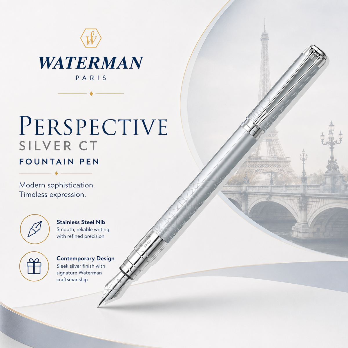 Waterman Perspective Silver CT Fountain Pen