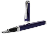 Waterman Exception Slim Blue Fountain Pen | Silver Trim | New | Minor Cosmetic Scratch