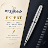Waterman Expert Ballpoint Pen – Stainless Steel with Chrome Trim