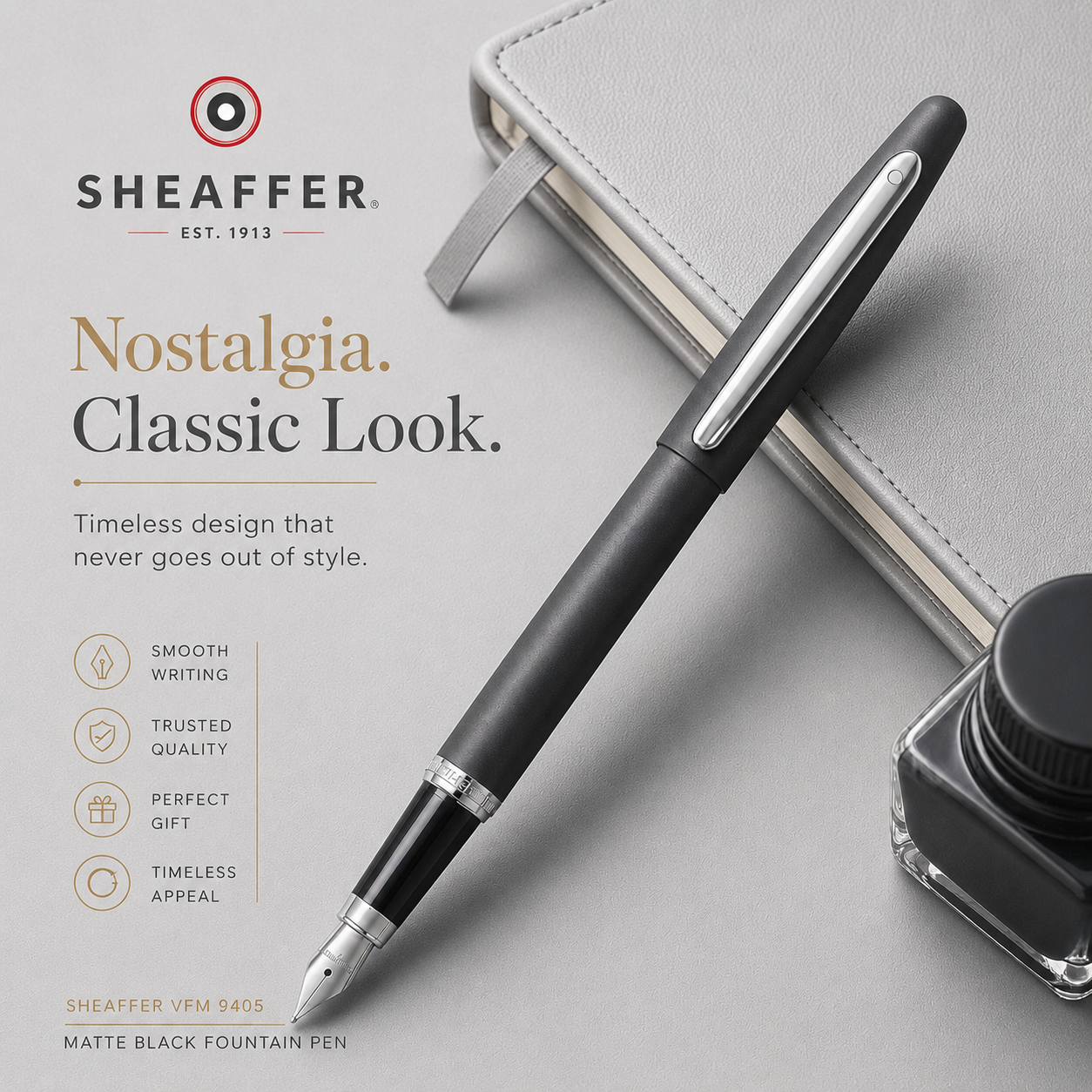 Sheaffer VFM 9405 Matte Black Fountain Pen