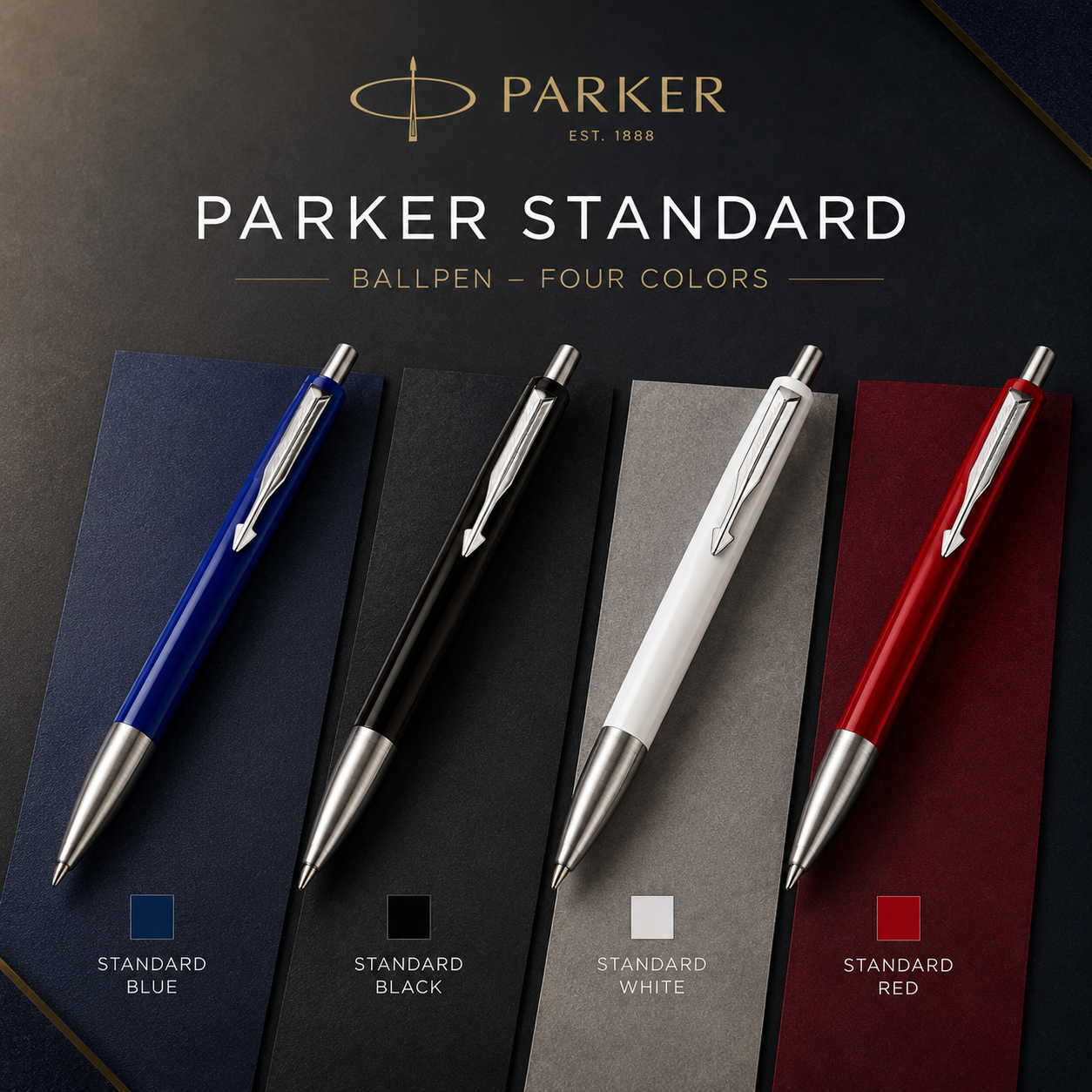 Parker Vector Standard CT Ballpoint Pen – Red / White / Blue / Black