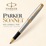 Parker Sonnet Rollerball Pen – Stainless Steel with Gold Trim