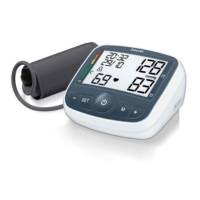 Beurer BM 40 upper arm blood pressure monitor with cuff, white digital BP device, additional view 5
