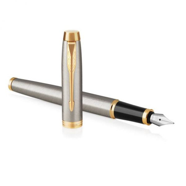 Parker IM Fountain Pen – Brushed Metal GT